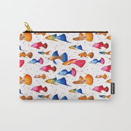 Guppy fish WHITE Carry-All Pouch