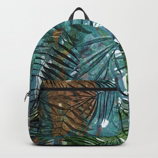 Aloha- Tropical Palm Leaves and Monstera Leaf Garden Backpack