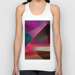 Abstract Red Neon Pattern Contemporary Art Unisex Tank Top