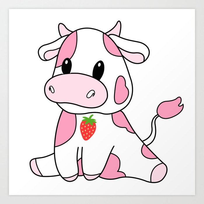 Littel Strawberry Cow Art Print By Doctorax Society6 Strawberry cow free version, texture pack. littel strawberry cow art print by doctorax