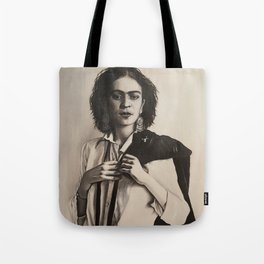 Frida Kahlo 8 - monochrome - black and white Tote Bag