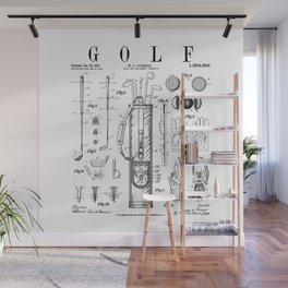 Golf Club Golfer Old Vintage Patent Drawing Print Wall Mural