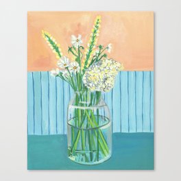 White Flower Bouquet Canvas Print
