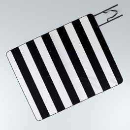 Black & White Vertical Stripes - Mix & Match with Simplicity of Life Picnic Blanket