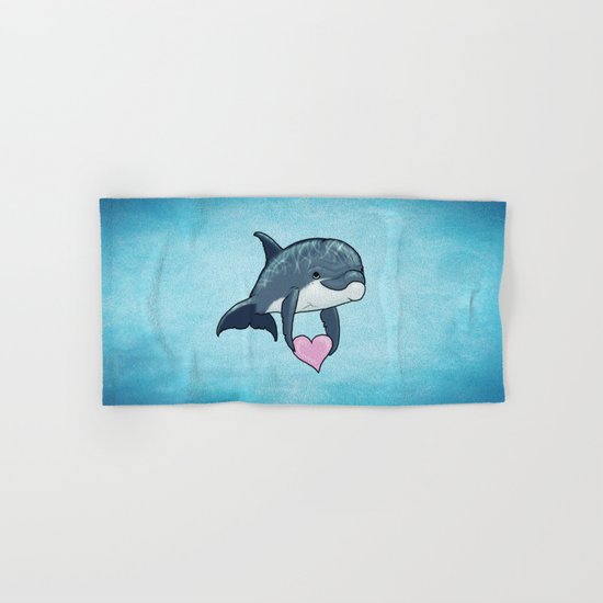 Love Ya! ~ Baby Dolphin ~ Blue Hand & Bath Towel