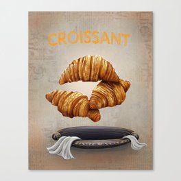 Croissant illustration  Canvas Print