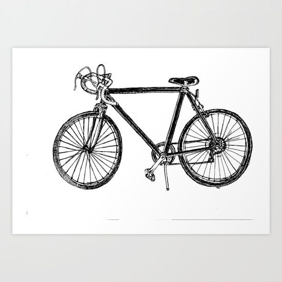 simple vintage bike Art Print