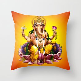 Hindu Ganesha 2 Throw Pillow