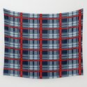Red Line White And Blue Lumberjack Flannel Pattern Wandbehang