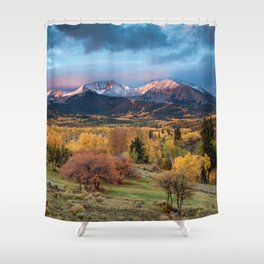 Colorado Mountain Sunrise Mt. Sopris Autumn Landscape Shower Curtain