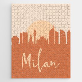 MILAN ITALY CITY SUN SKYLINE EARTH TONES Jigsaw Puzzle