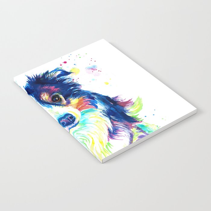 Miniature Australian Shepherd Colorful Portrait Notebook