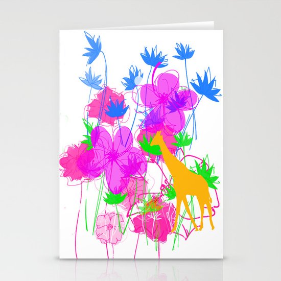 Yellow Giraffe Stationery Cards