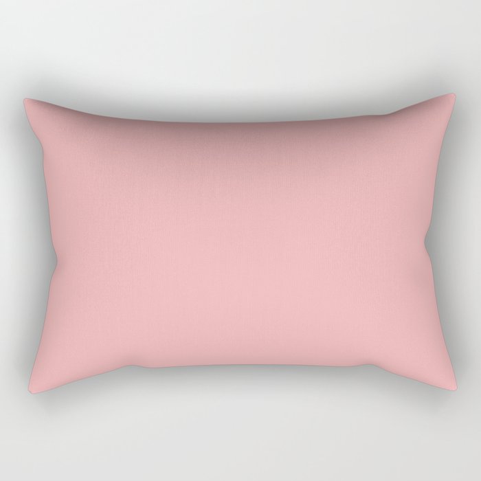 Classic Lush Blush Pink Solid Satin Color Rectangular Pillow