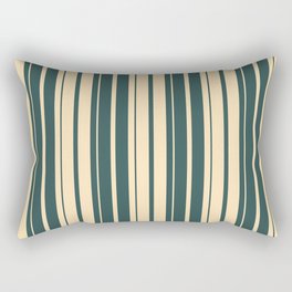 [ Thumbnail: Dark Slate Gray and Beige Colored Stripes/Lines Pattern Rectangular Pillow ]
