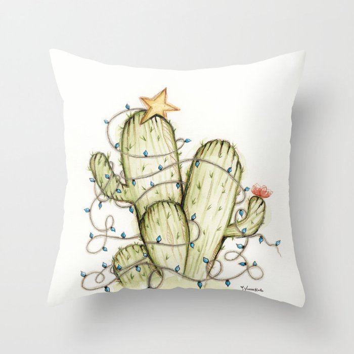 Cactus top throw pillow