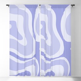 Modern Retro Liquid Swirl Abstract in Light Lavender Purple Blackout Curtain