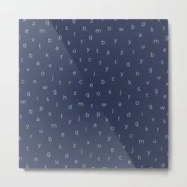 ABC alphabet back to school type pattern navy blue night Metal Print | Abc, Typography, Scandinavian, Bedroom, Pattern, Type, School, Alphabet, Boys, Minimalist 