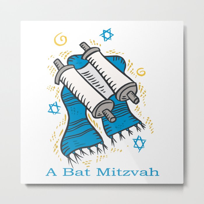 Bat Mitzvah with scroll and shawl  Metal Print