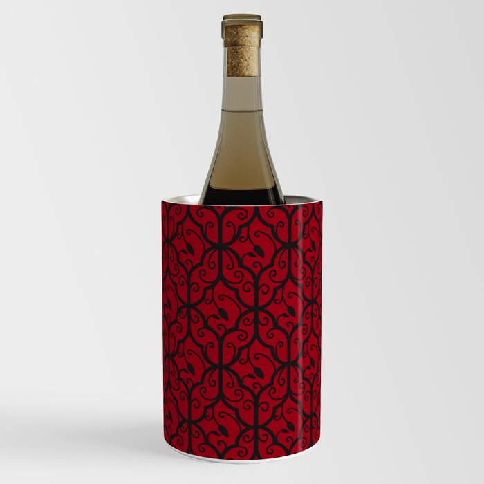Red and Black Regal Symmetrical Pattern Wine Chiller