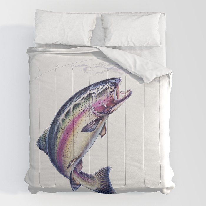 Trout Fishing Comforter by Salmoneggs