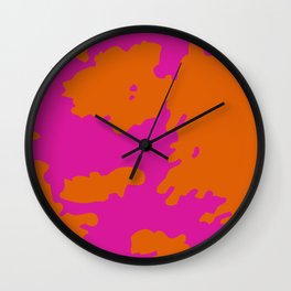 Bold 70s Hot Pink Cowhide Animal Print Wall Clock