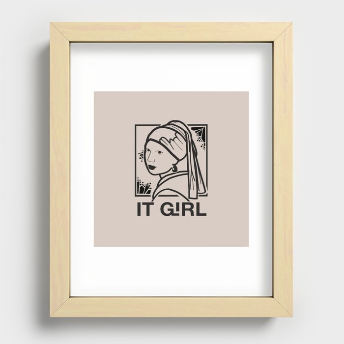 It Girl Monotone Recessed Framed Print