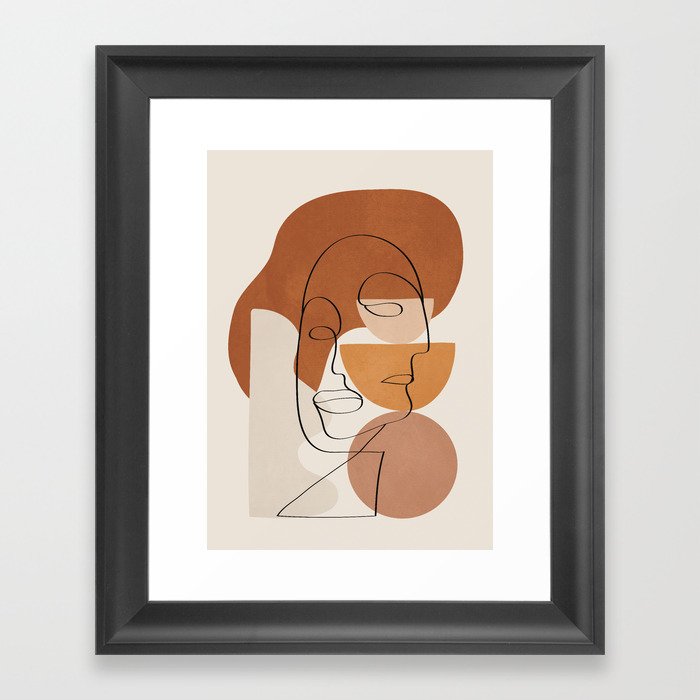 Abstract Clay Faces II Framed Art Print