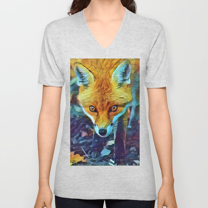 Fox Glare Close Up In Slumber V Neck T Shirt