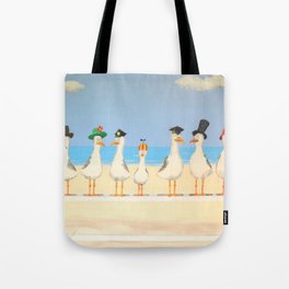 Seagulls with Hats Tote Bag