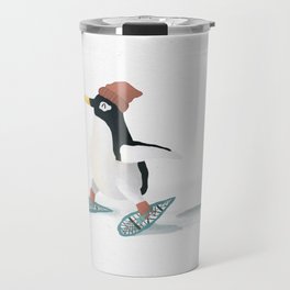 Penguin on Snowshoes Travel Mug