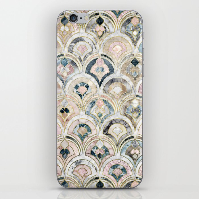 Art Deco Marble Tiles in Soft Pastels iPhone Skin