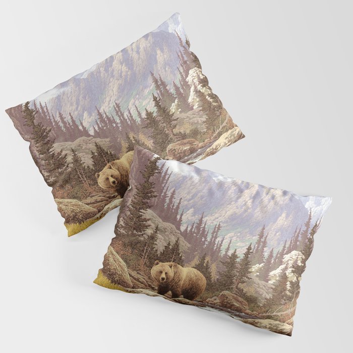 Grizzly Bear in the Rocky Mountains Pillow Sham