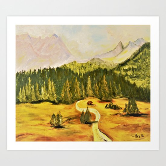 austrian mountains Art Print