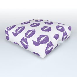 Purple Lips Outdoor Floor Cushion