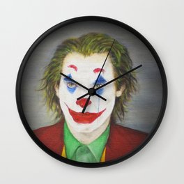 Joker Portrait, Oil Canvas Style Digital Art Wall Clock | Painting, Digital, Pop Art, Actor, Scary, Colorful, Realism, Poster, Movie, Canvas 