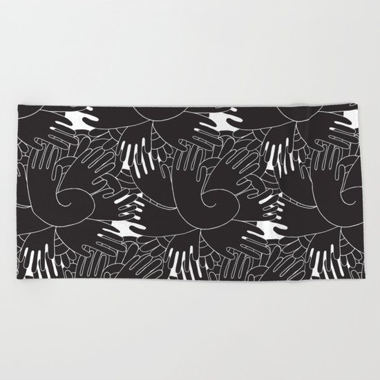 BLACK HANDS Beach Towel