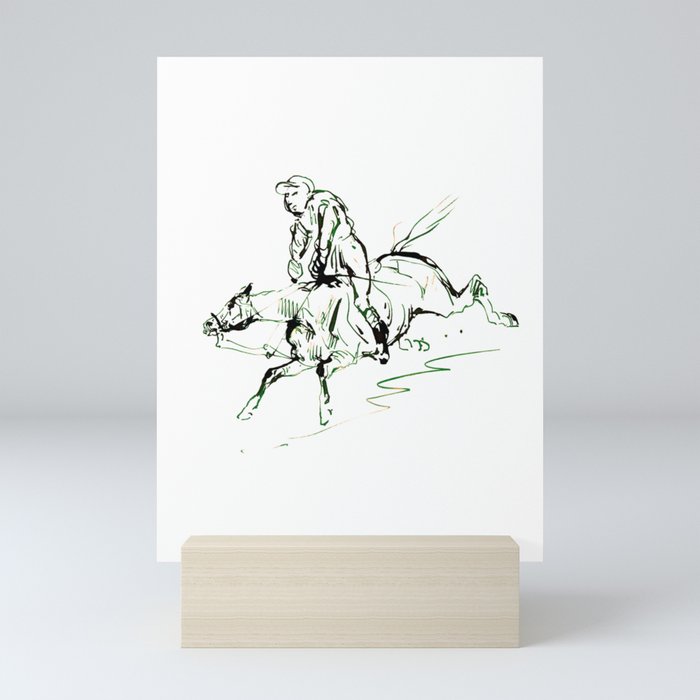 Jockey on a Horse Mini Art Print