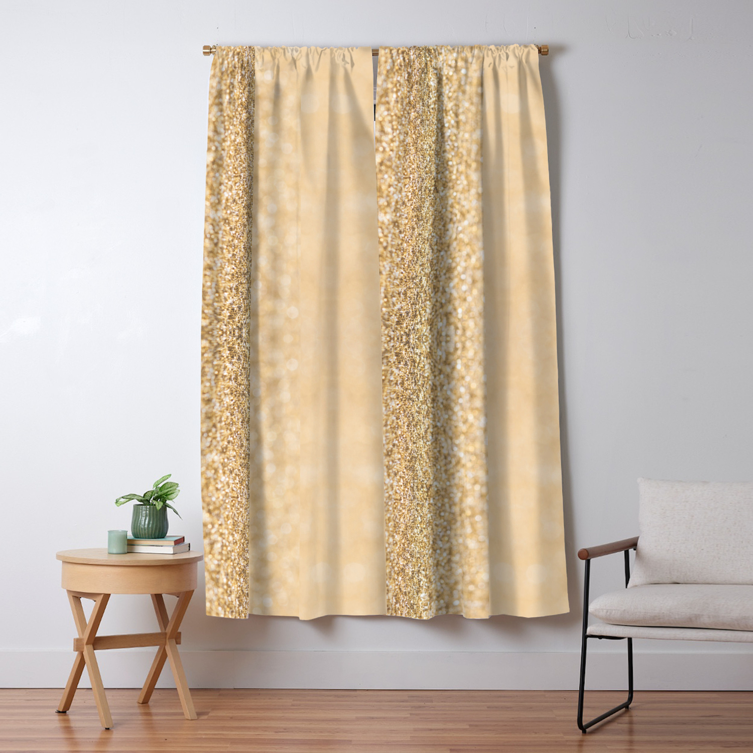 Beautiful Champagne Gold Glitter Sparkles Blackout Curtain By Pldesign Society6