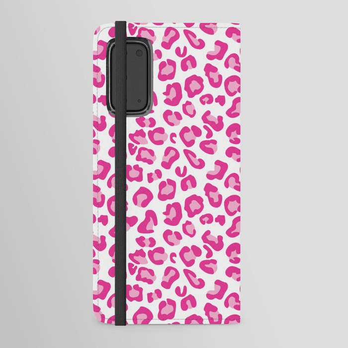 Leopard-Pinks on White Android Wallet Case