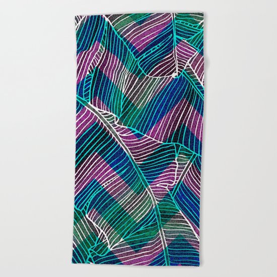 Foliage Pattern Beach Towel