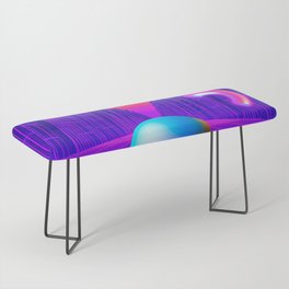 Neon sunset, trench and sphere Bench