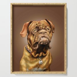 French Mastiff Dog Portrait Serving Tray