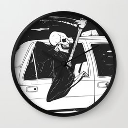 Passenger taxi grim - black and white - gothic reaper Wall Clock