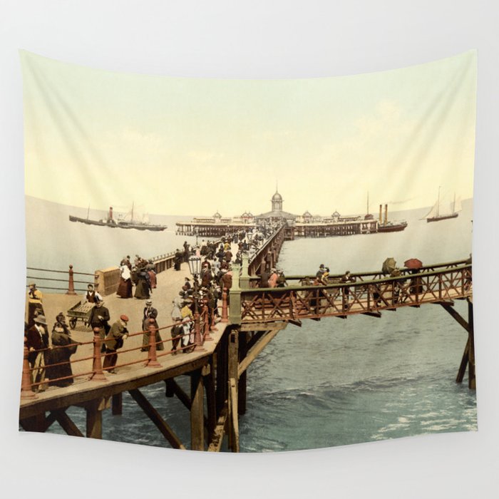 1890 Victorian Jetty in Margate Kent Wall Tapestry
