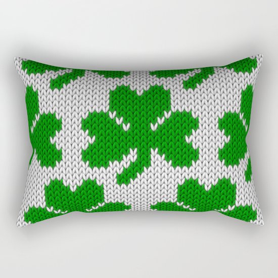 Shamrock pattern - white, green Rectangular Pillow