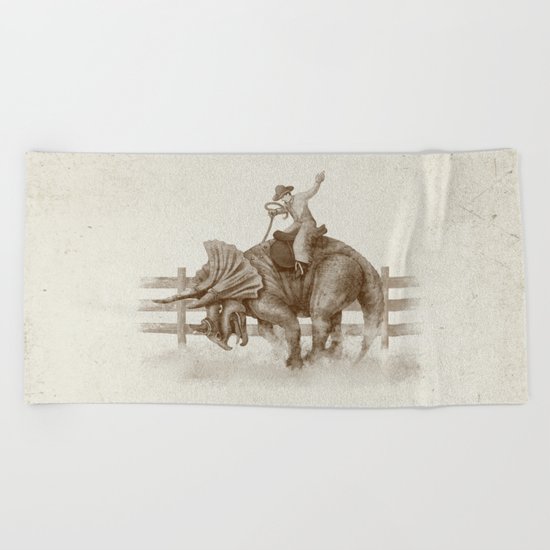 Dino Rodeo Beach Towel