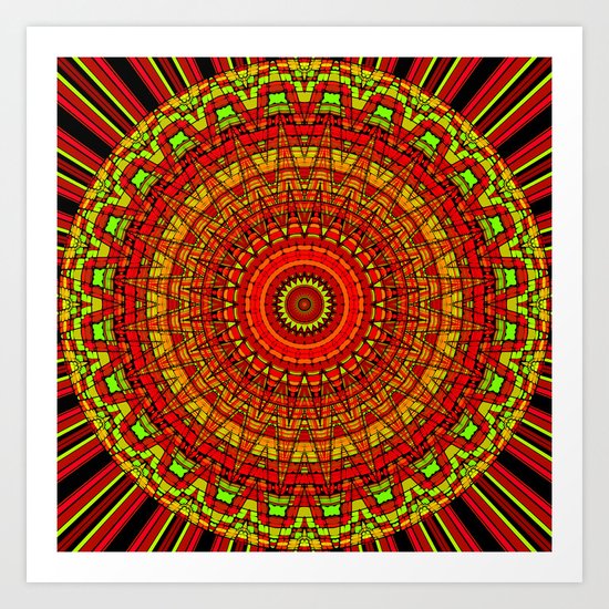Bright and Cheery Mandala Design Art Print