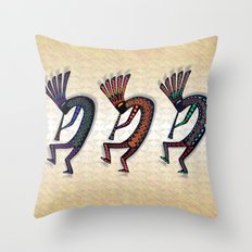 THREE KOKOPELLI Throw Pillow