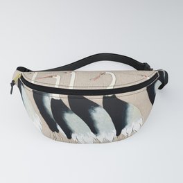 Tokyo Birds on Beige Tan Cream Fanny Pack